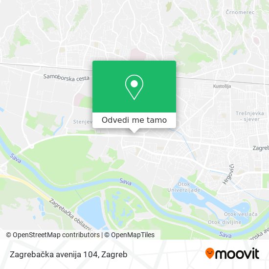 Karta Zagrebačka avenija 104