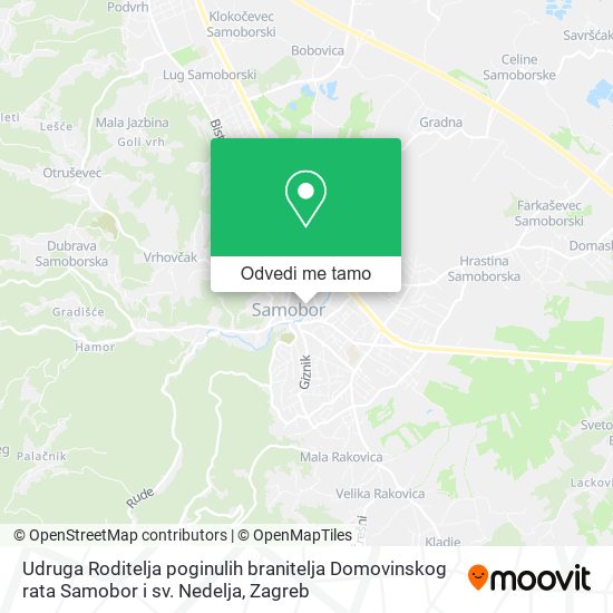 Karta Udruga Roditelja poginulih branitelja Domovinskog rata Samobor i sv. Nedelja