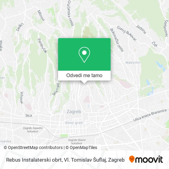 Karta Rebus Instalaterski obrt, Vl. Tomislav Šuflaj