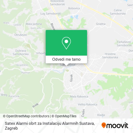 Karta Satex Alarmi obrt za Instalaciju Alarmnih Sustava