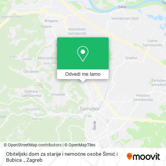 Karta Obiteljski dom za starije i nemoćne osobe Šimić i Bubica .