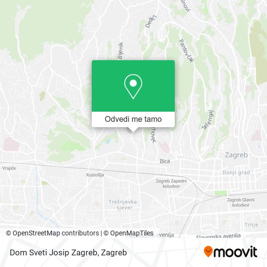 Karta Dom Sveti Josip Zagreb