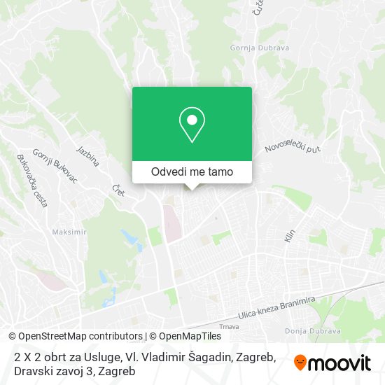 Karta 2 X 2 obrt za Usluge, Vl. Vladimir Šagadin, Zagreb, Dravski zavoj 3