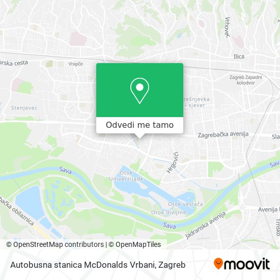 Karta Autobusna stanica McDonalds Vrbani