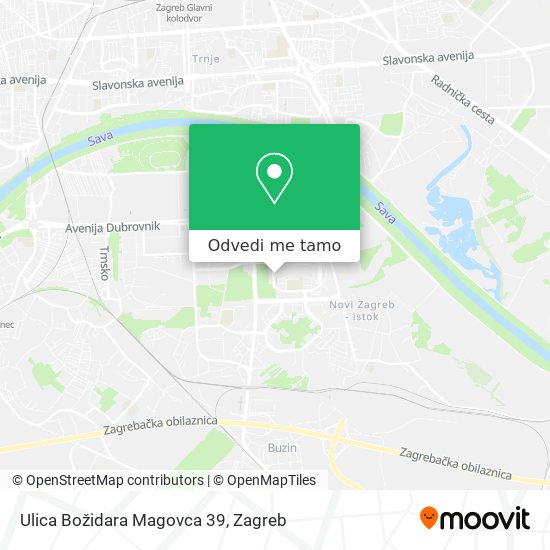 Karta Ulica Božidara Magovca 39