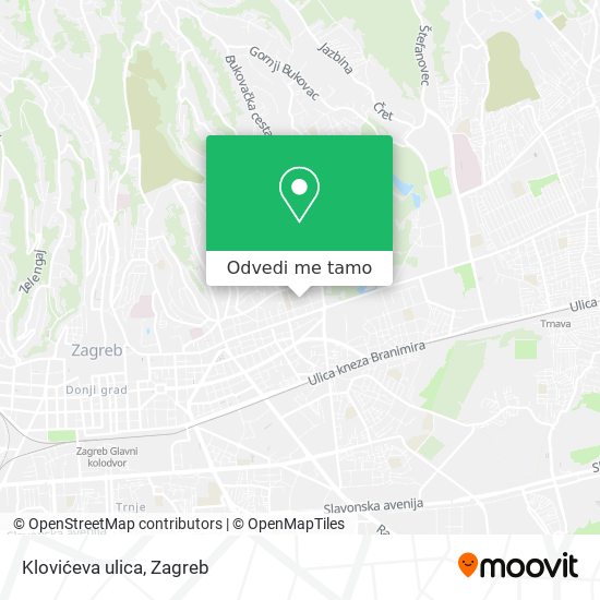 Karta Klovićeva ulica