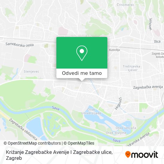 Karta Križanje Zagrebačke Avenije I Zagrebačke ulice