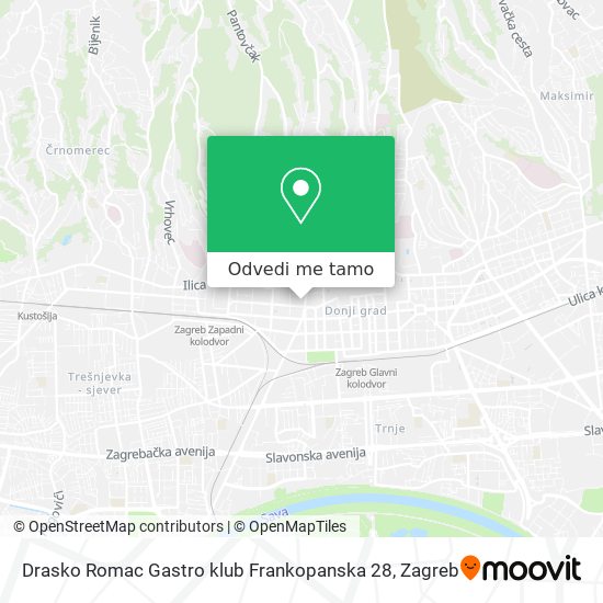 Karta Drasko Romac Gastro klub Frankopanska 28