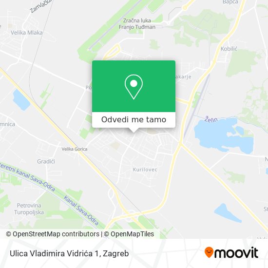 Karta Ulica Vladimira Vidrića 1