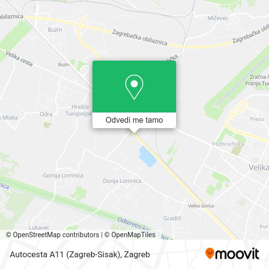 Karta Autocesta A11 (Zagreb-Sisak)
