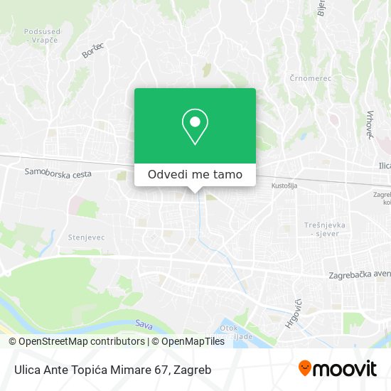 Karta Ulica Ante Topića Mimare 67