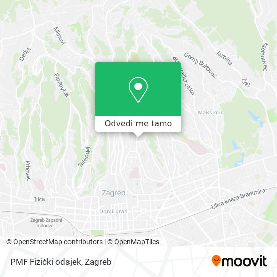 Karta PMF Fizički odsjek