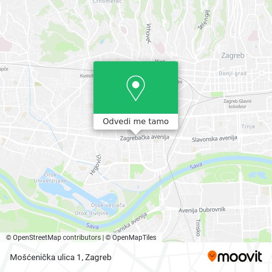 Karta Mošćenička ulica 1