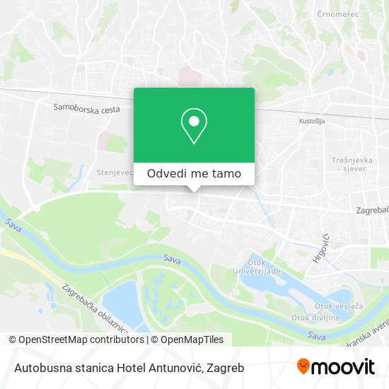 Karta Autobusna stanica Hotel Antunović