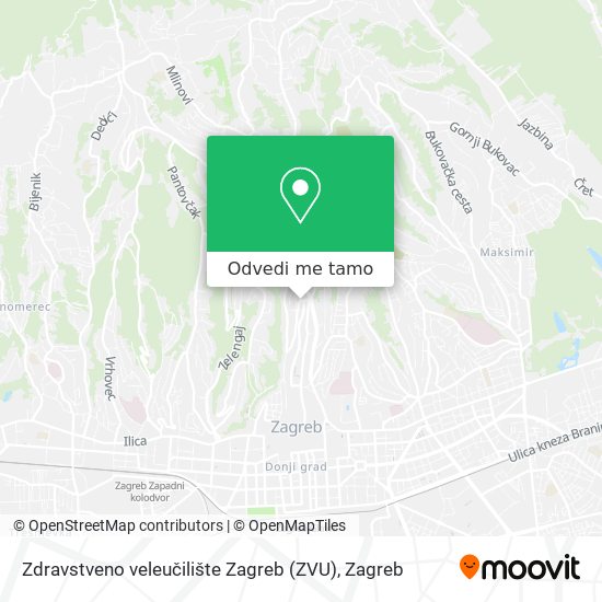 Karta Zdravstveno veleučilište Zagreb (ZVU)