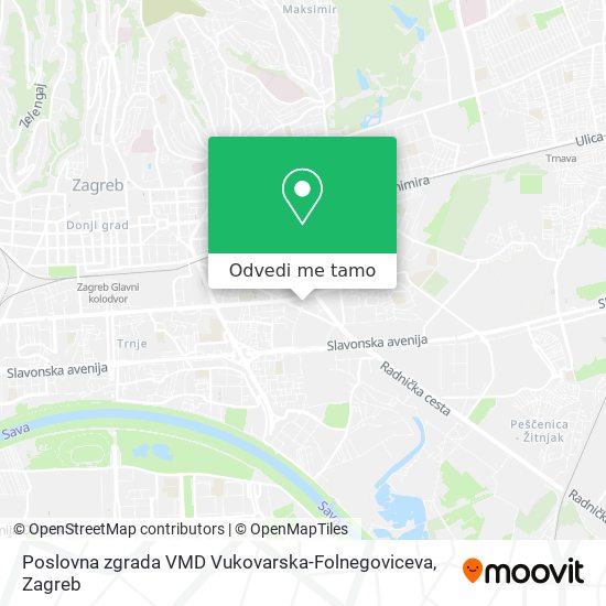 Karta Poslovna zgrada VMD Vukovarska-Folnegoviceva