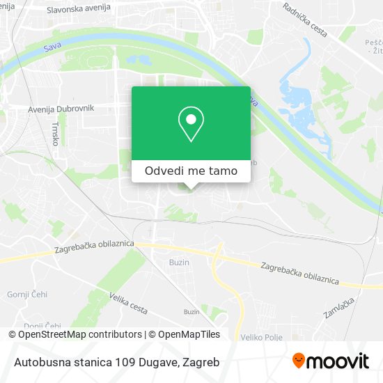 Karta Autobusna stanica 109 Dugave
