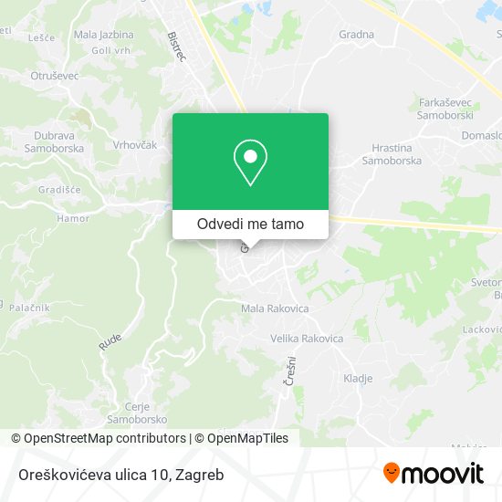 Karta Oreškovićeva ulica 10