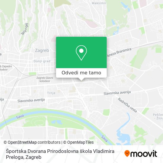 Karta Športska Dvorana Prirodoslovna škola Vladimira Preloga