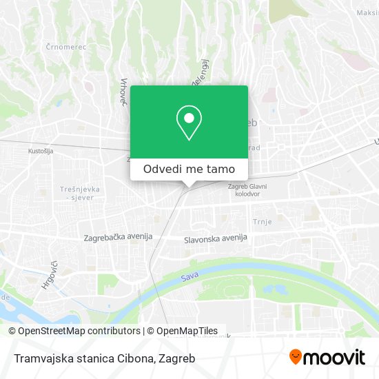 Karta Tramvajska stanica Cibona