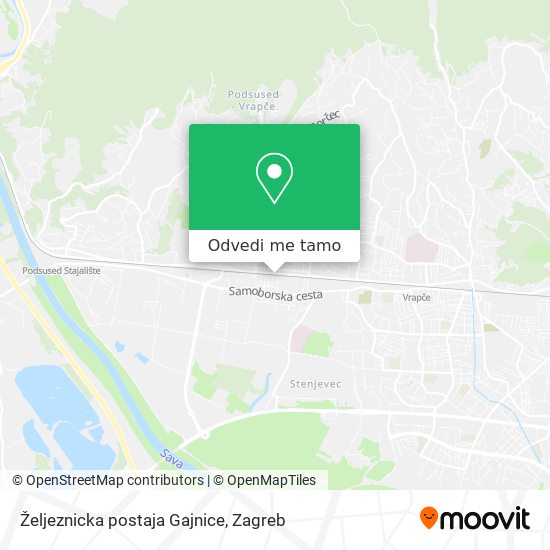 Karta Željeznicka postaja Gajnice