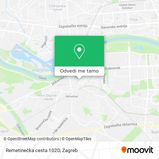 Karta Remetinečka cesta 102D