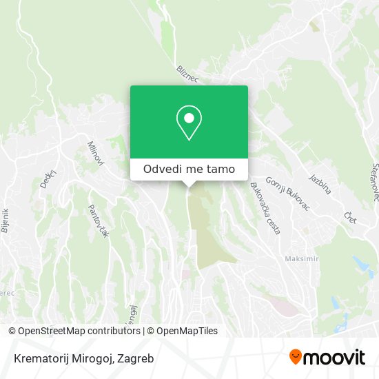 Karta Krematorij Mirogoj