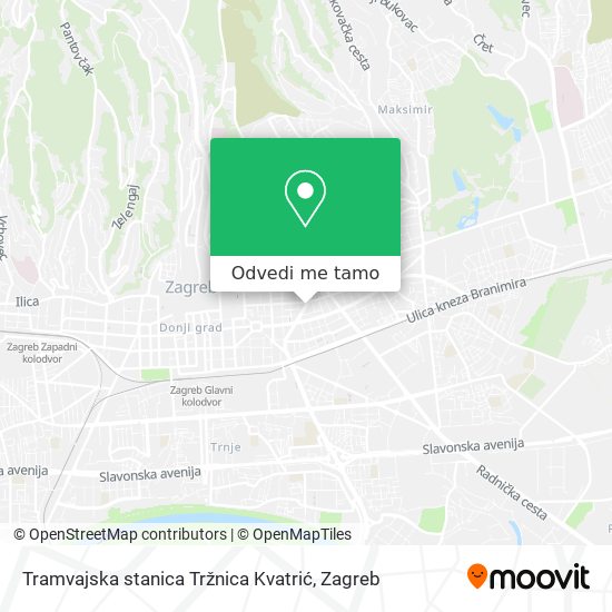 Karta Tramvajska stanica Tržnica Kvatrić