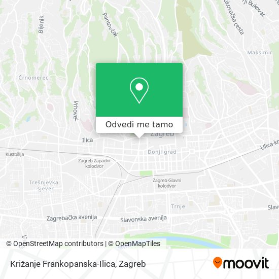 Karta Križanje Frankopanska-Ilica