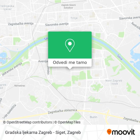 Karta Gradska ljekarna Zagreb - Siget