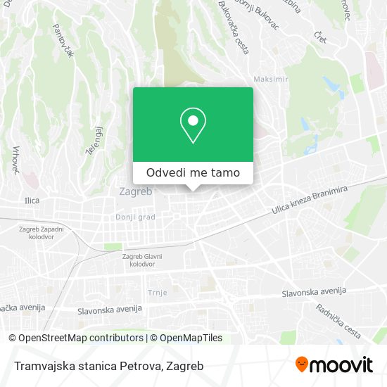 Karta Tramvajska stanica Petrova