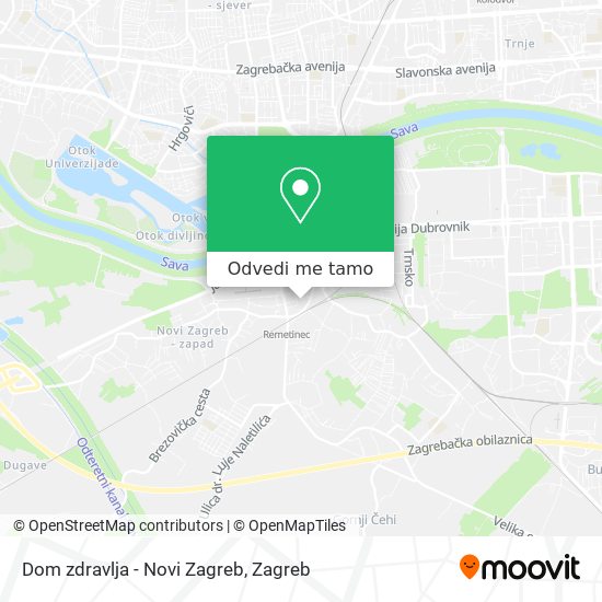 Karta Dom zdravlja - Novi Zagreb