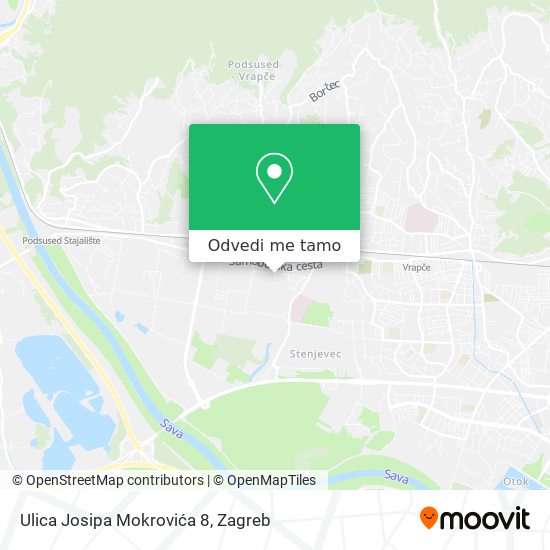 Karta Ulica Josipa Mokrovića 8