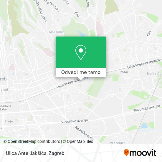 Karta Ulica Ante Jakšića