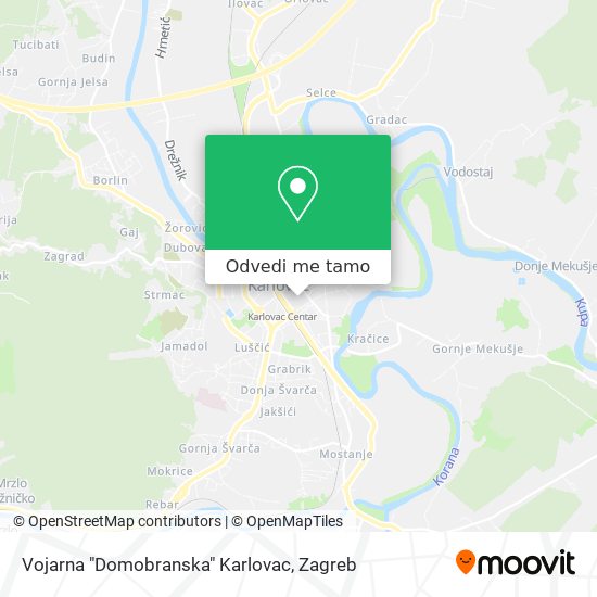 Karta Vojarna "Domobranska" Karlovac