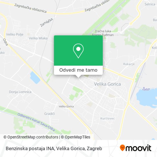 Karta Benzinska postaja INA, Velika Gorica