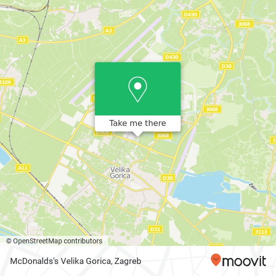 Karta McDonalds's Velika Gorica