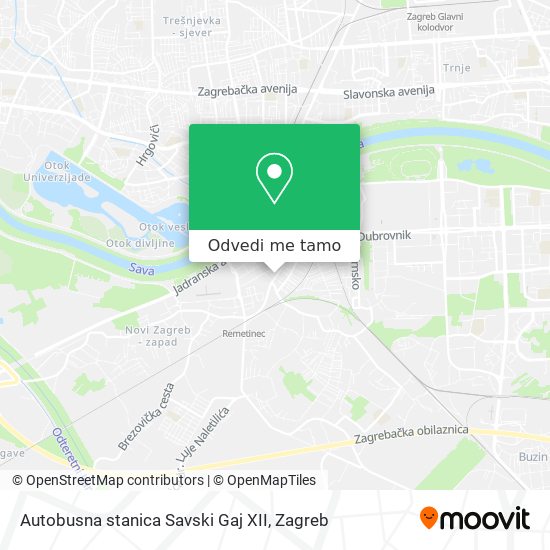 Karta Autobusna stanica Savski Gaj XII