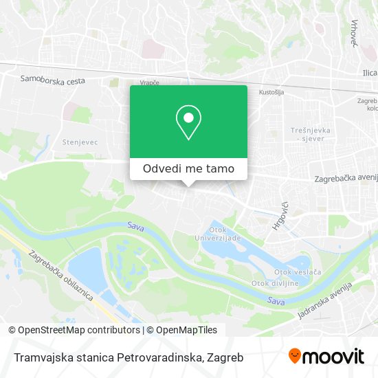 Karta Tramvajska stanica Petrovaradinska