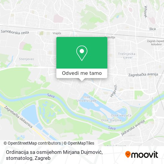 Karta Ordinacija sa osmijehom Mirjana Dujmović, stomatolog