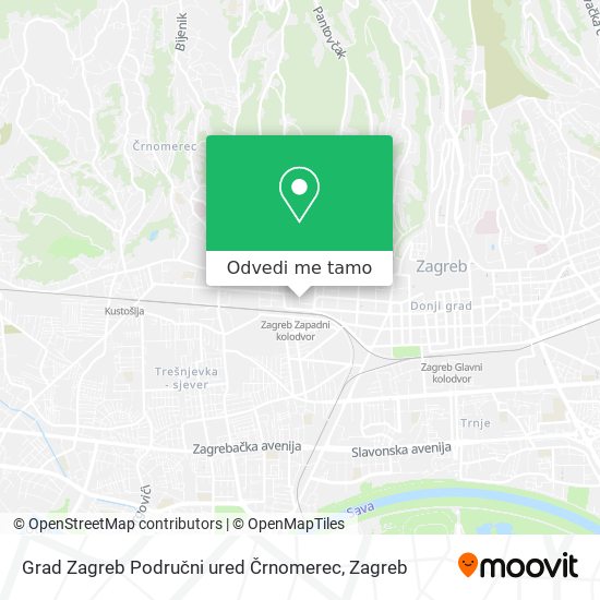 Karta Grad Zagreb Područni ured Črnomerec
