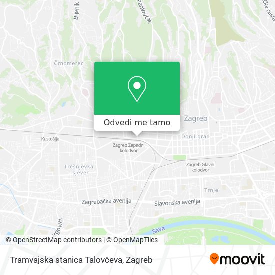 Karta Tramvajska stanica Talovčeva