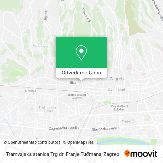 Karta Tramvajska stanica Trg dr. Franje Tuđmana
