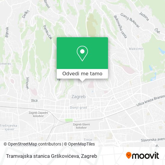 Karta Tramvajska stanica Grškovićeva