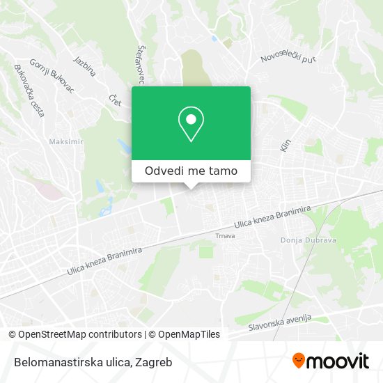 Karta Belomanastirska ulica