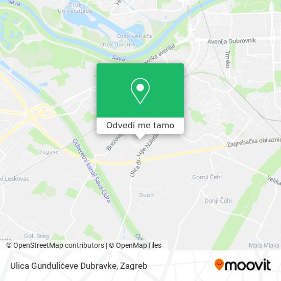 Karta Ulica Gundulićeve Dubravke