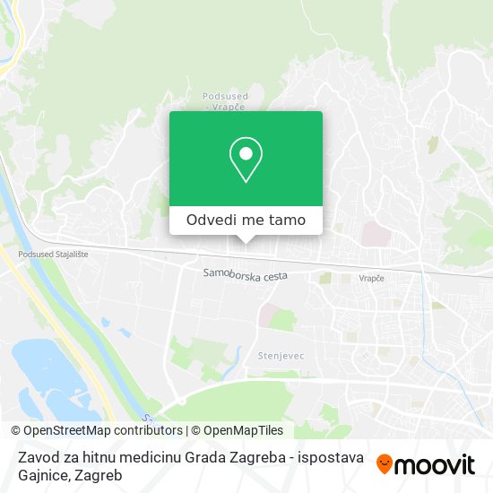 Karta Zavod za hitnu medicinu Grada Zagreba - ispostava Gajnice