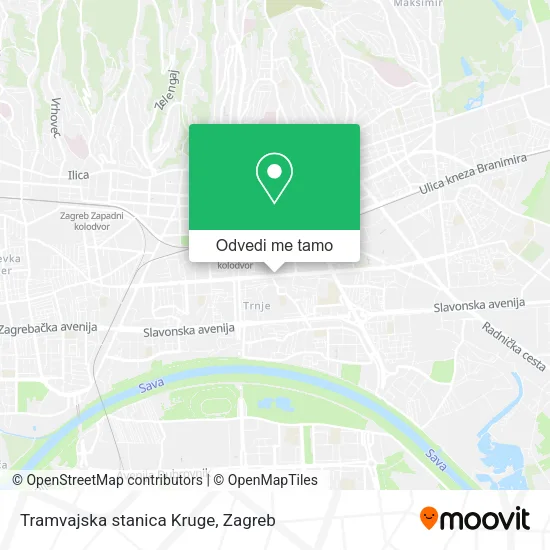 Karta Tramvajska stanica Kruge