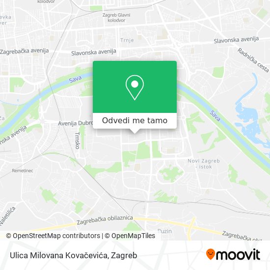 Karta Ulica Milovana Kovačevića