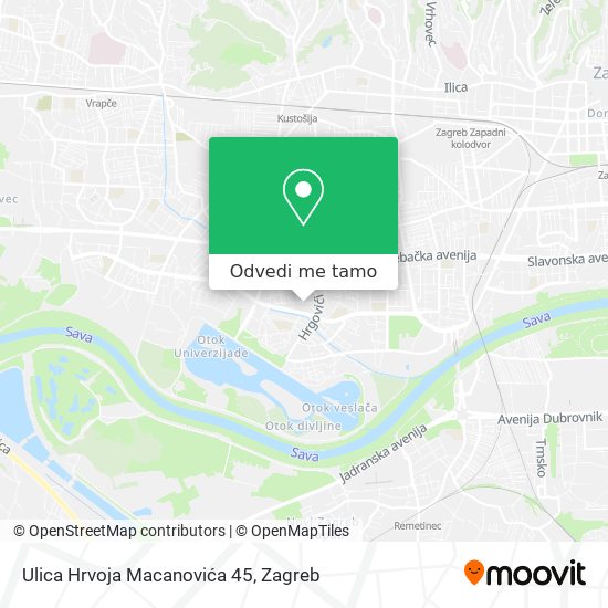 Karta Ulica Hrvoja Macanovića 45